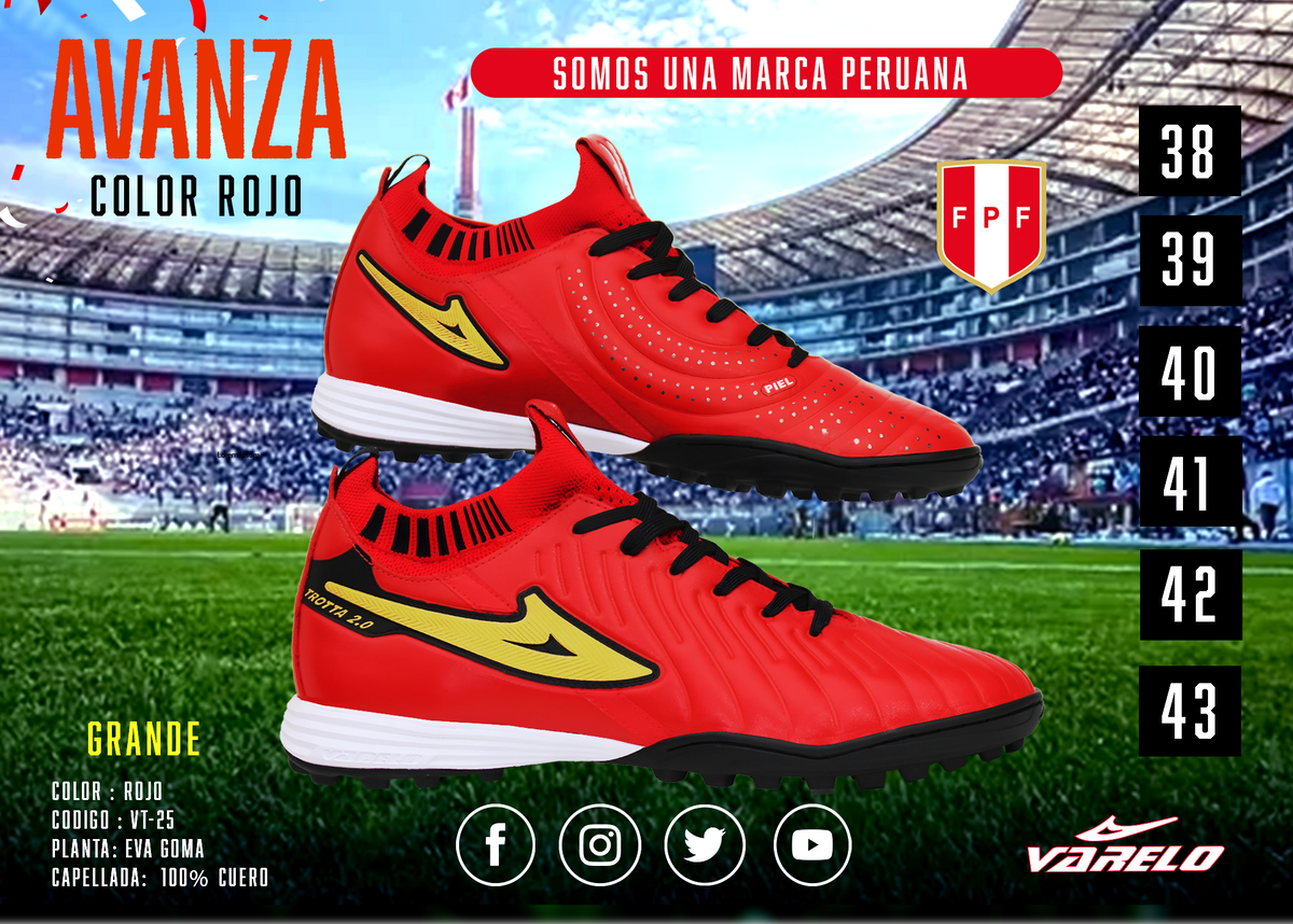 ZAPATILLAS VARELO AVANZA TF – Máxima Tracción en Grass Sintético