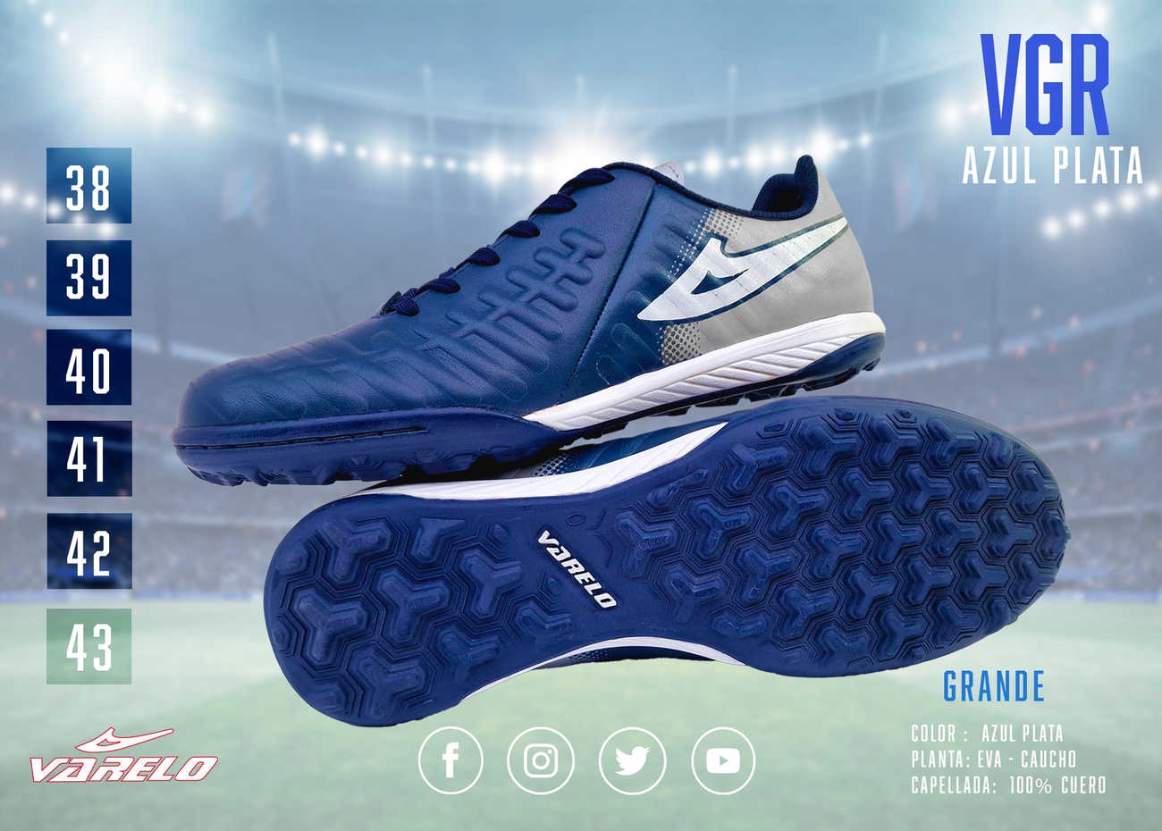 ZAPATILLAS VARELO VRG – Máxima Tracción en Grass Sintético